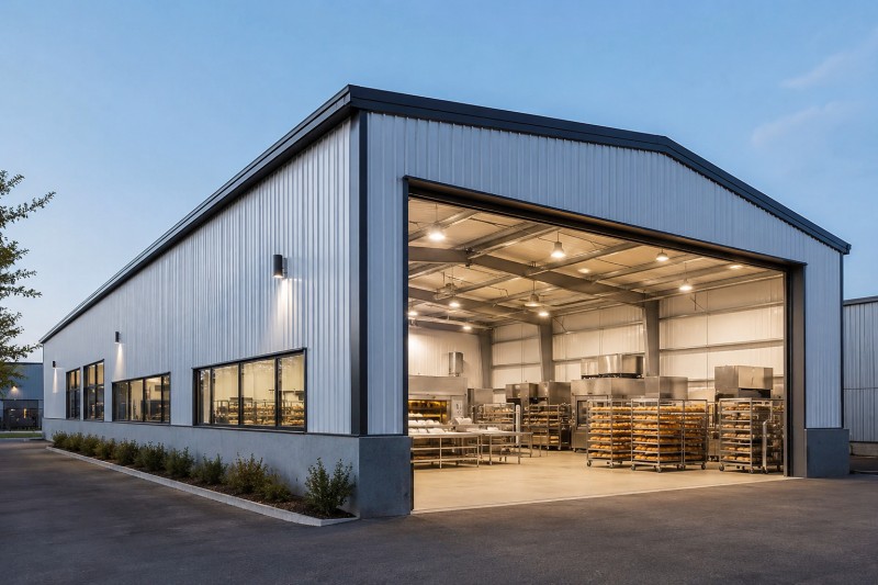 Zomangamanga za Steel Frame Bakery Workshop